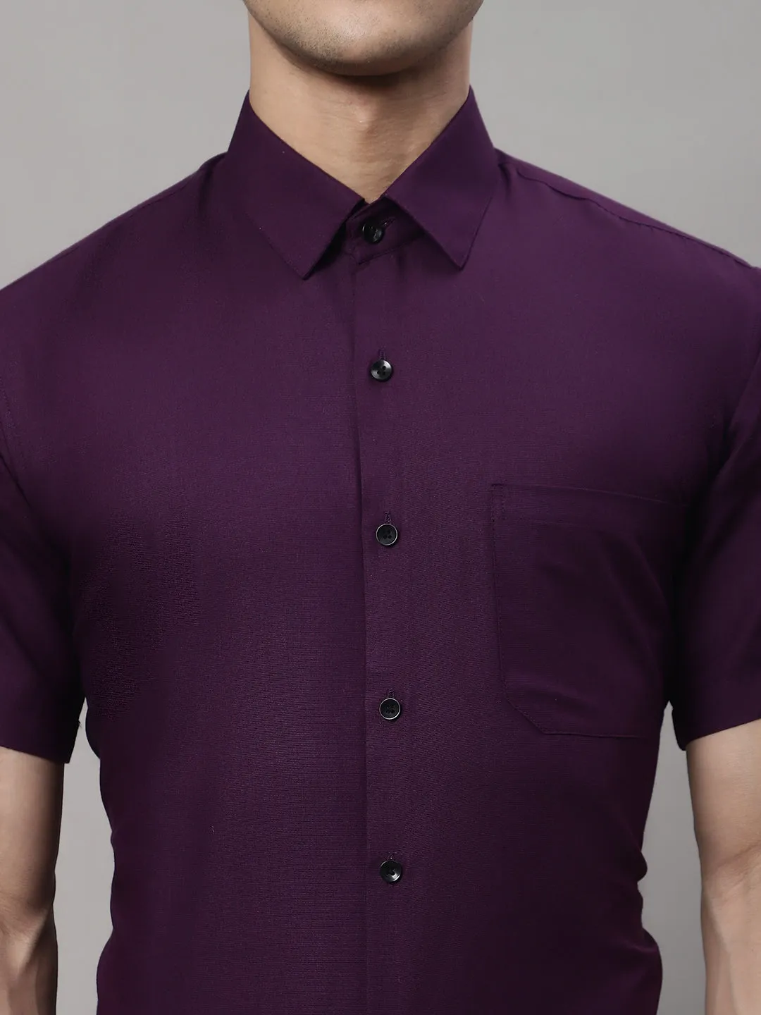 Men'S Cotton Half Sleeves Solid Formal Shirts