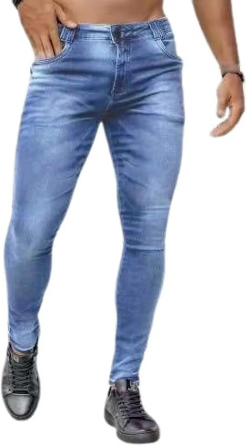 Mens Jeans Pants Slim Fit Comfy Stretch Jeans Pants Distressed Fashion Comfort Pants Summer Trousers for Daily Work