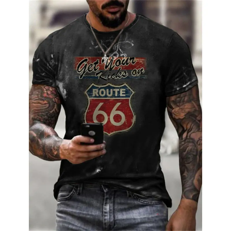 Men's Route 66 Printed T Shirts