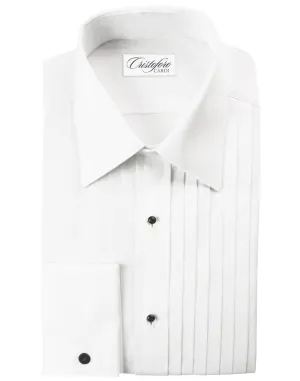 Men's White Big & Tall Tuxedo Shirt - Pleated, Laydown Collar & French Cuffs