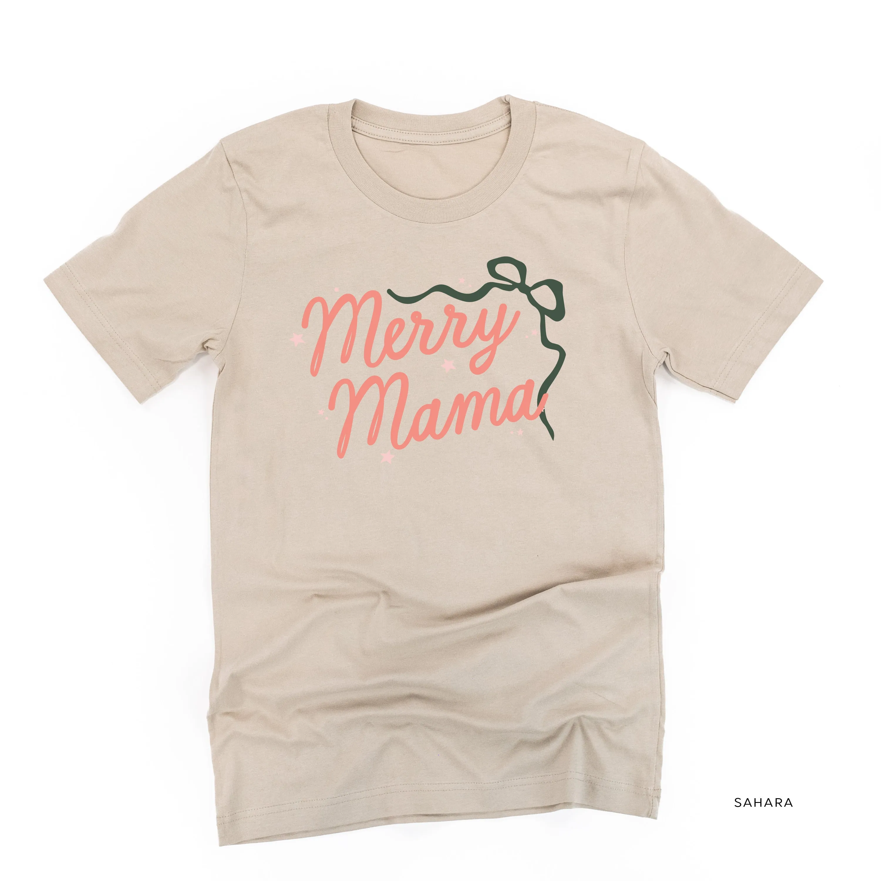 Merry Mama With Bow and Stars - Unisex Tee
