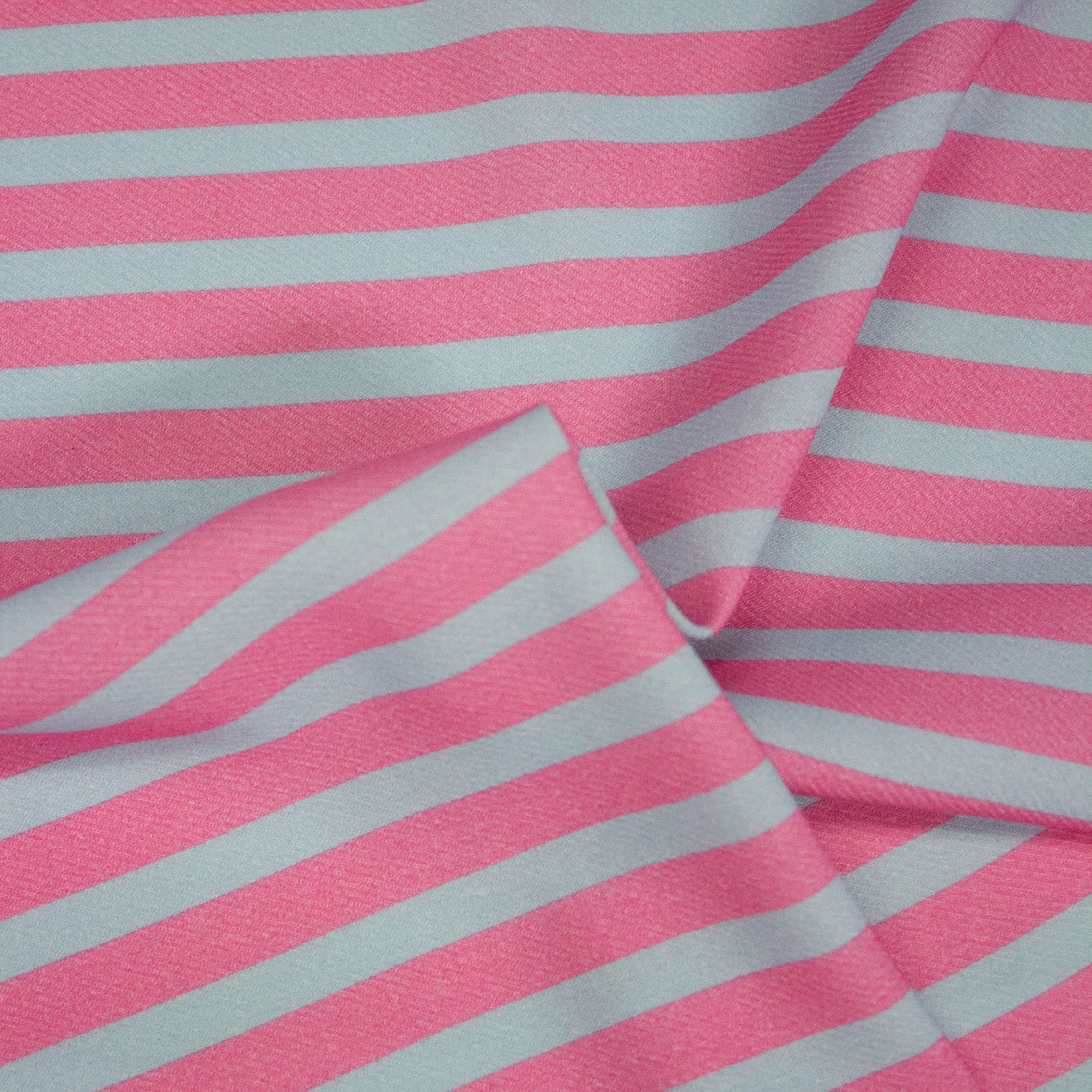 Mitch Pink & Dusty Blue Striped Viscose