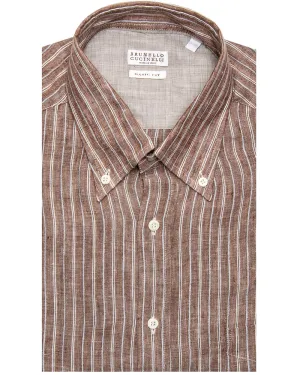 Mocha and Sky Blue Striped Shirt