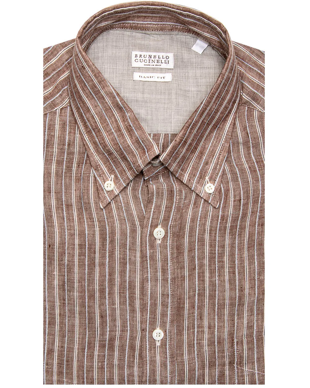 Mocha and Sky Blue Striped Shirt