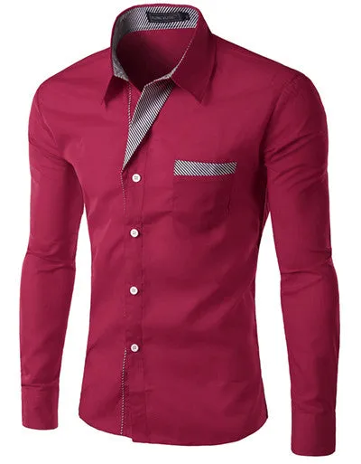 New Dress Fashion Quality Long Sleeve Shirt Men Slim Design,Formal Casual Male Dress Shirt