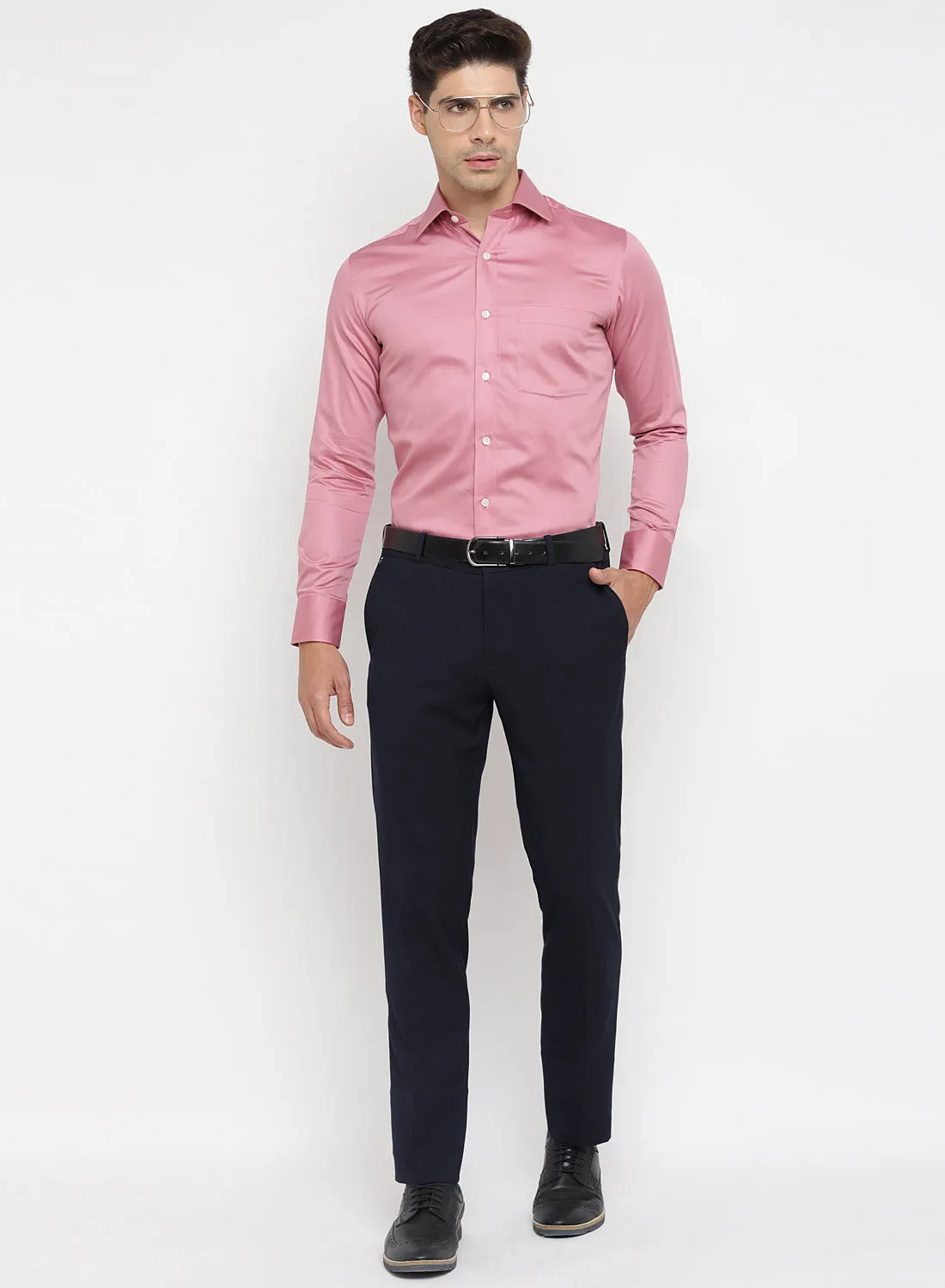 Onion Pink Cotton Full Sleeve Shirt