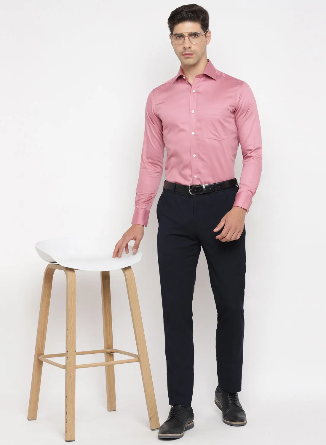 Onion Pink Cotton Full Sleeve Shirt