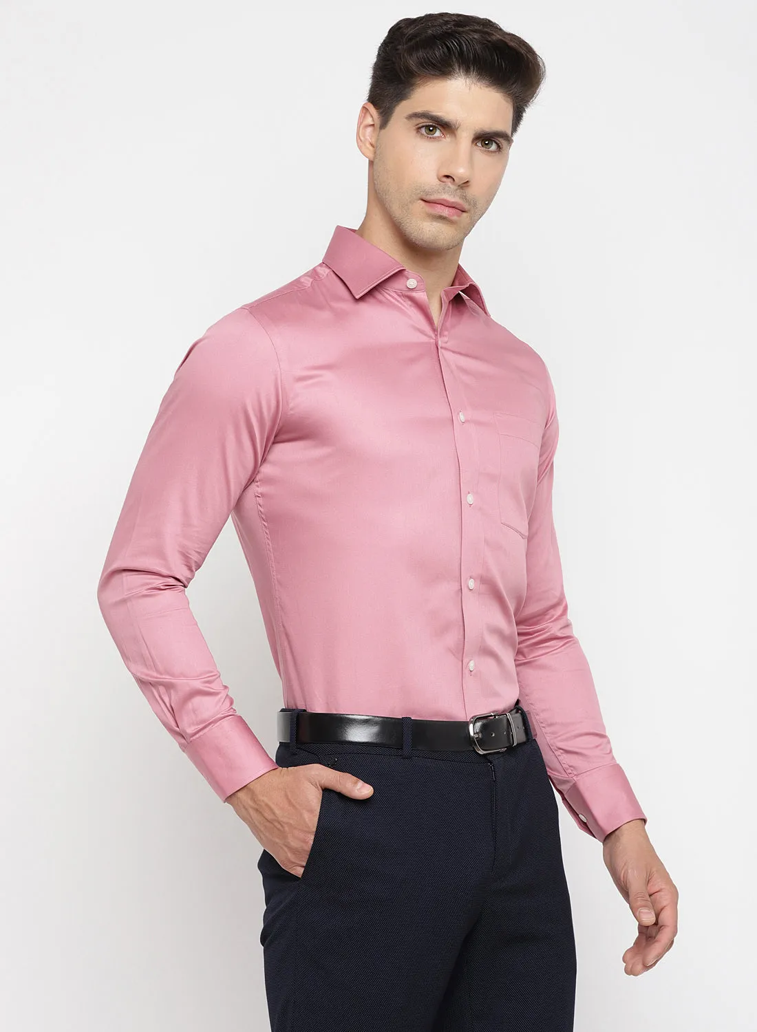 Onion Pink Cotton Full Sleeve Shirt