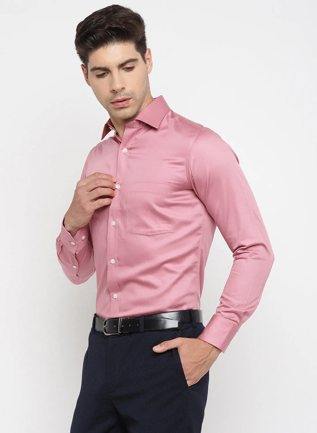 Onion Pink Cotton Full Sleeve Shirt