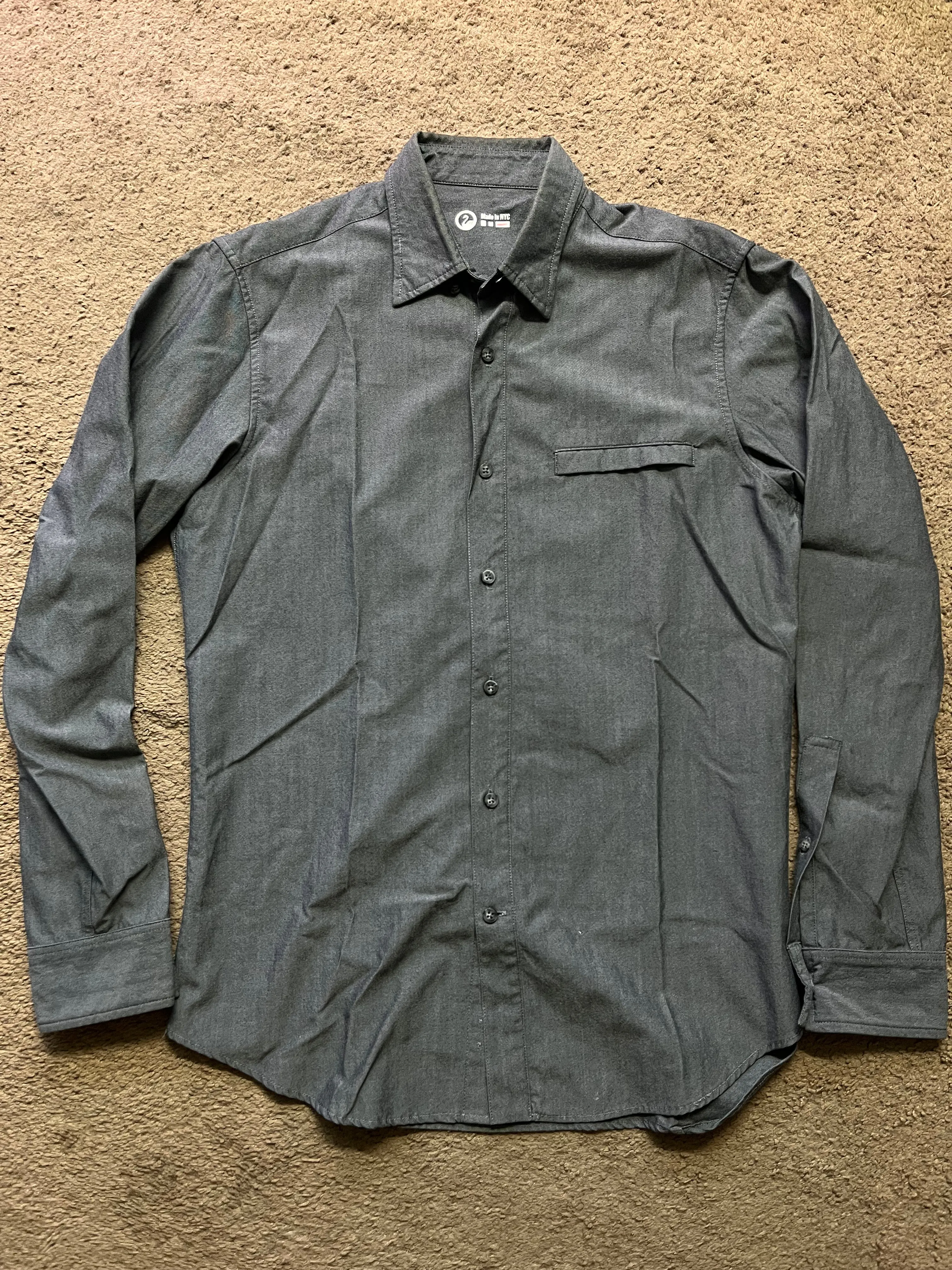 Outlier merino co pivot long sleeve shirt - gray medium