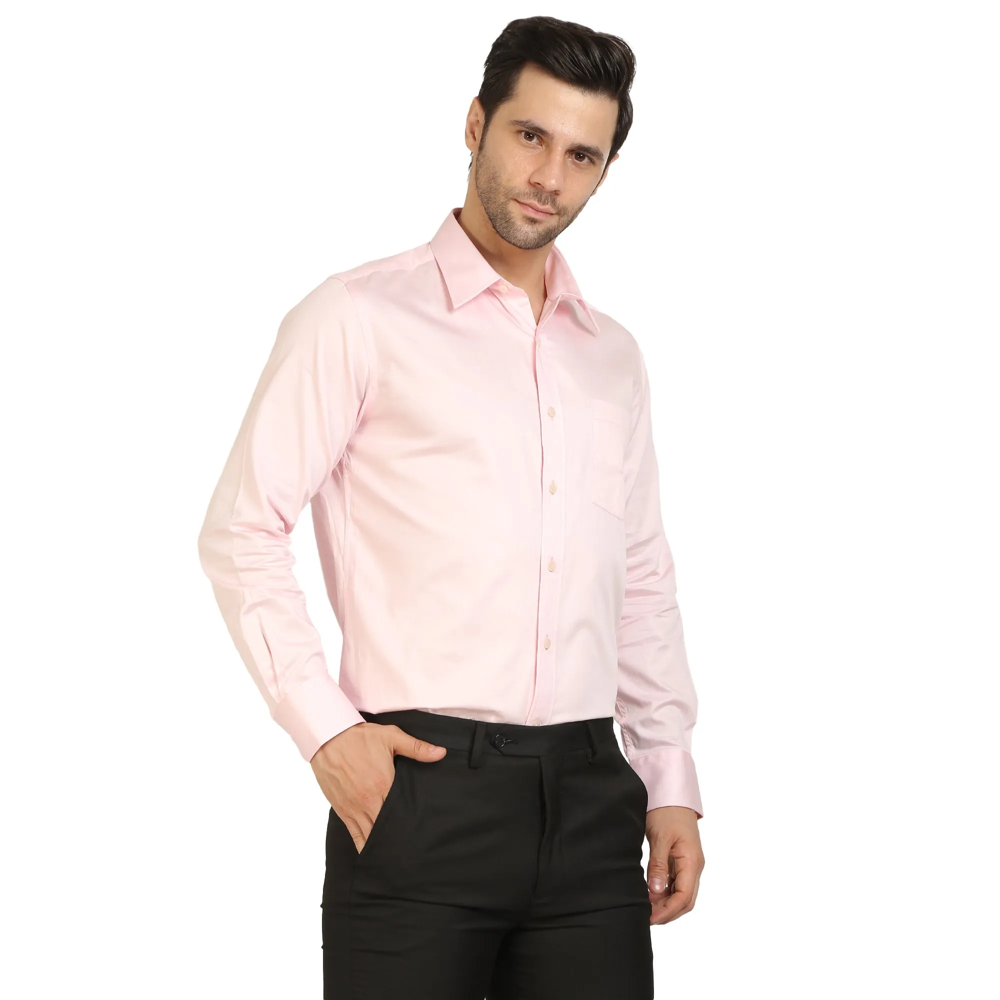 Pink Cotton Full Sleeve Shirt