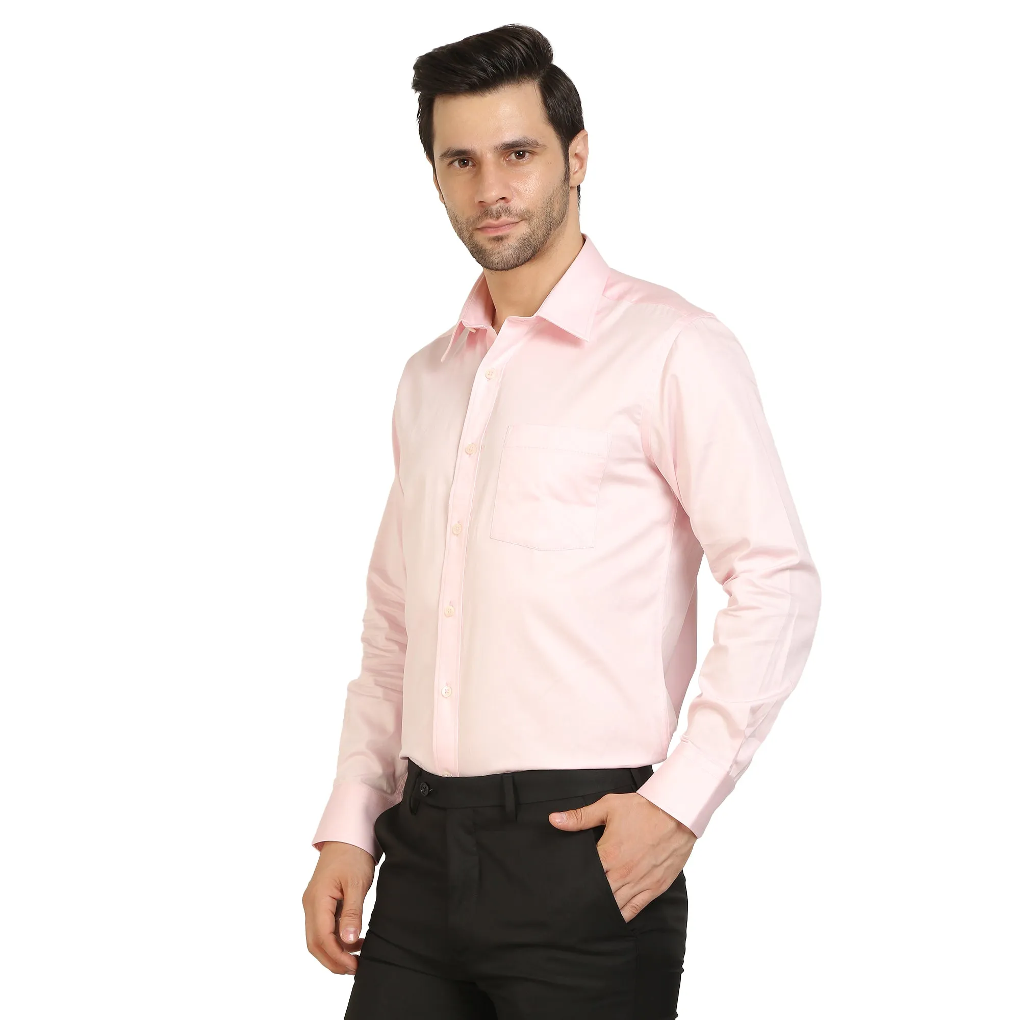 Pink Cotton Full Sleeve Shirt
