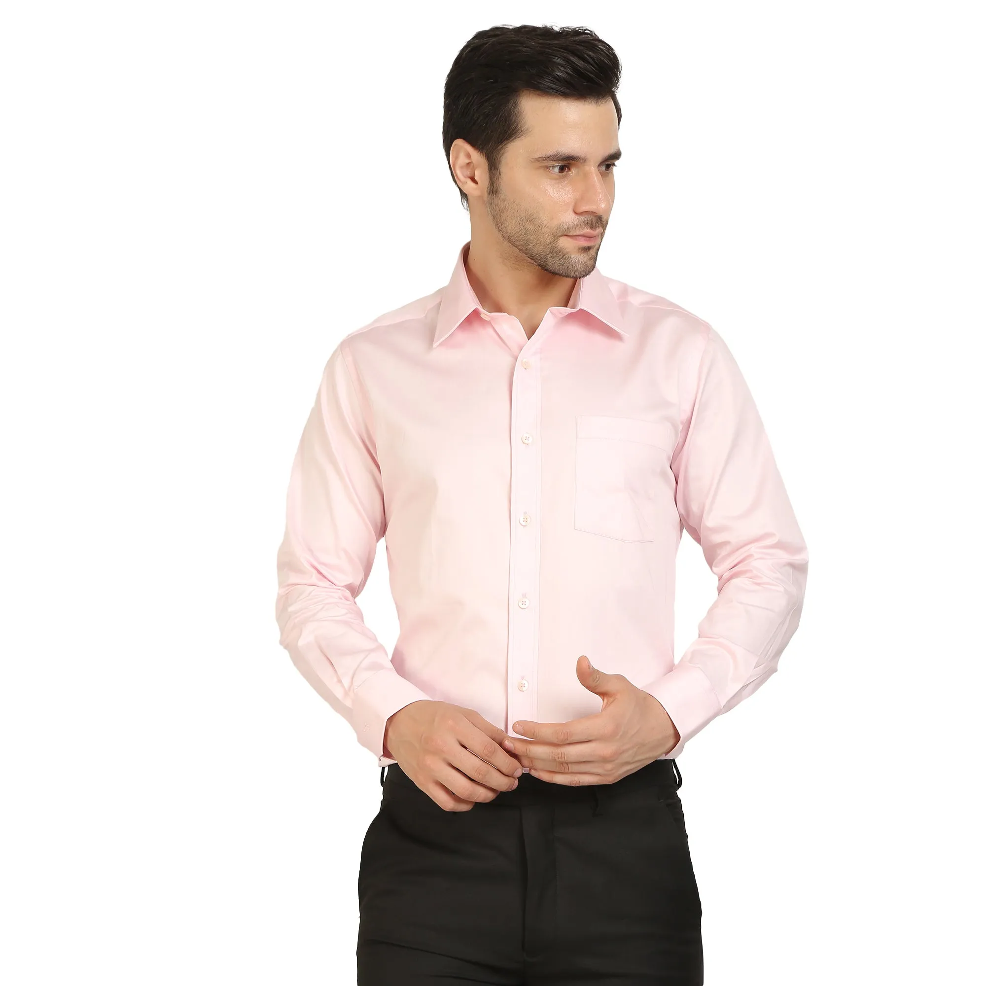 Pink Cotton Full Sleeve Shirt