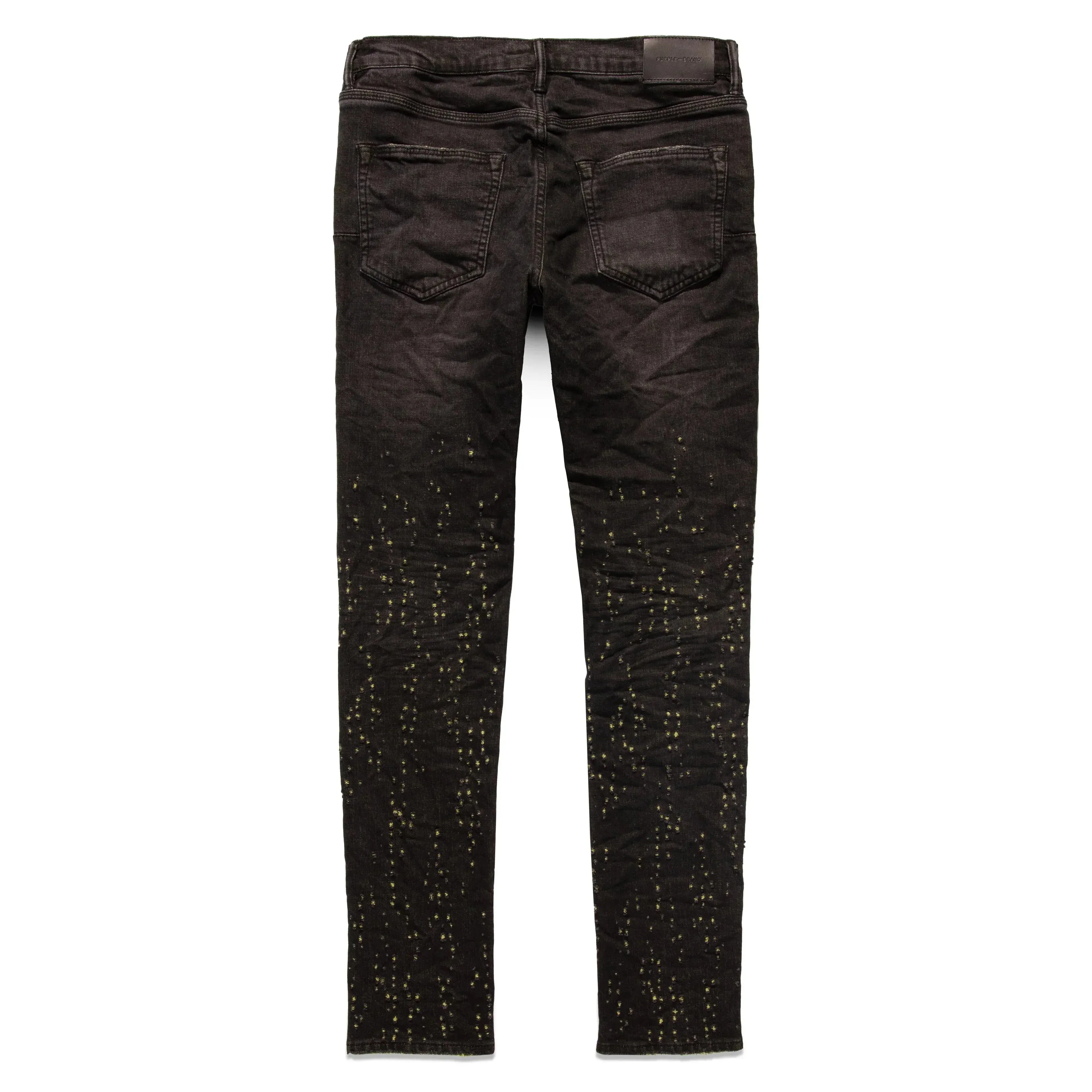 Purple Brand P001 Yellow Color Weft Buckshot Jean