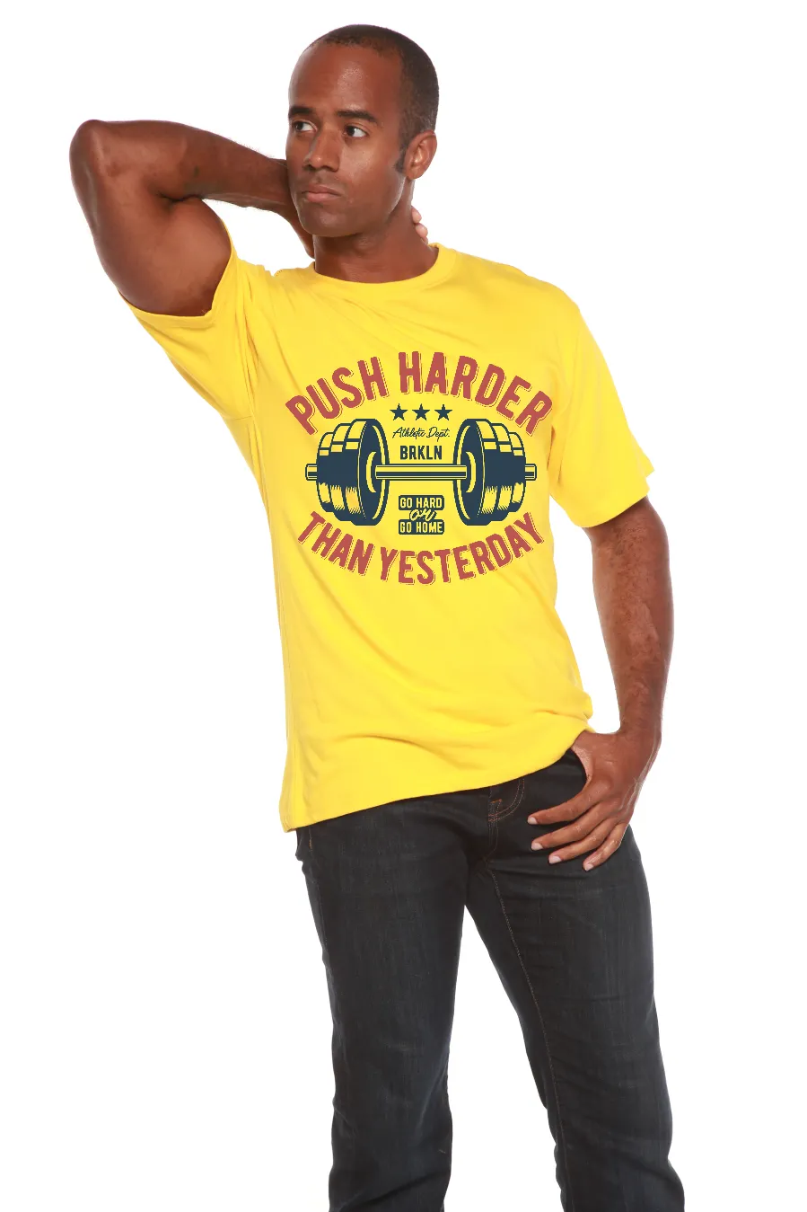 Push Harder Men's Bamboo Viscose/Organic Cotton Short Sleeve Graphic T-Shirt