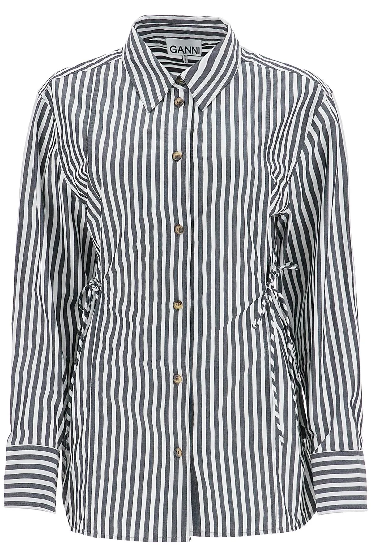 "oversized striped W0096 BLACK