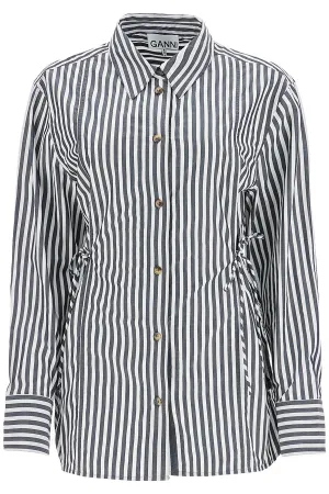 "oversized striped W0096 BLACK
