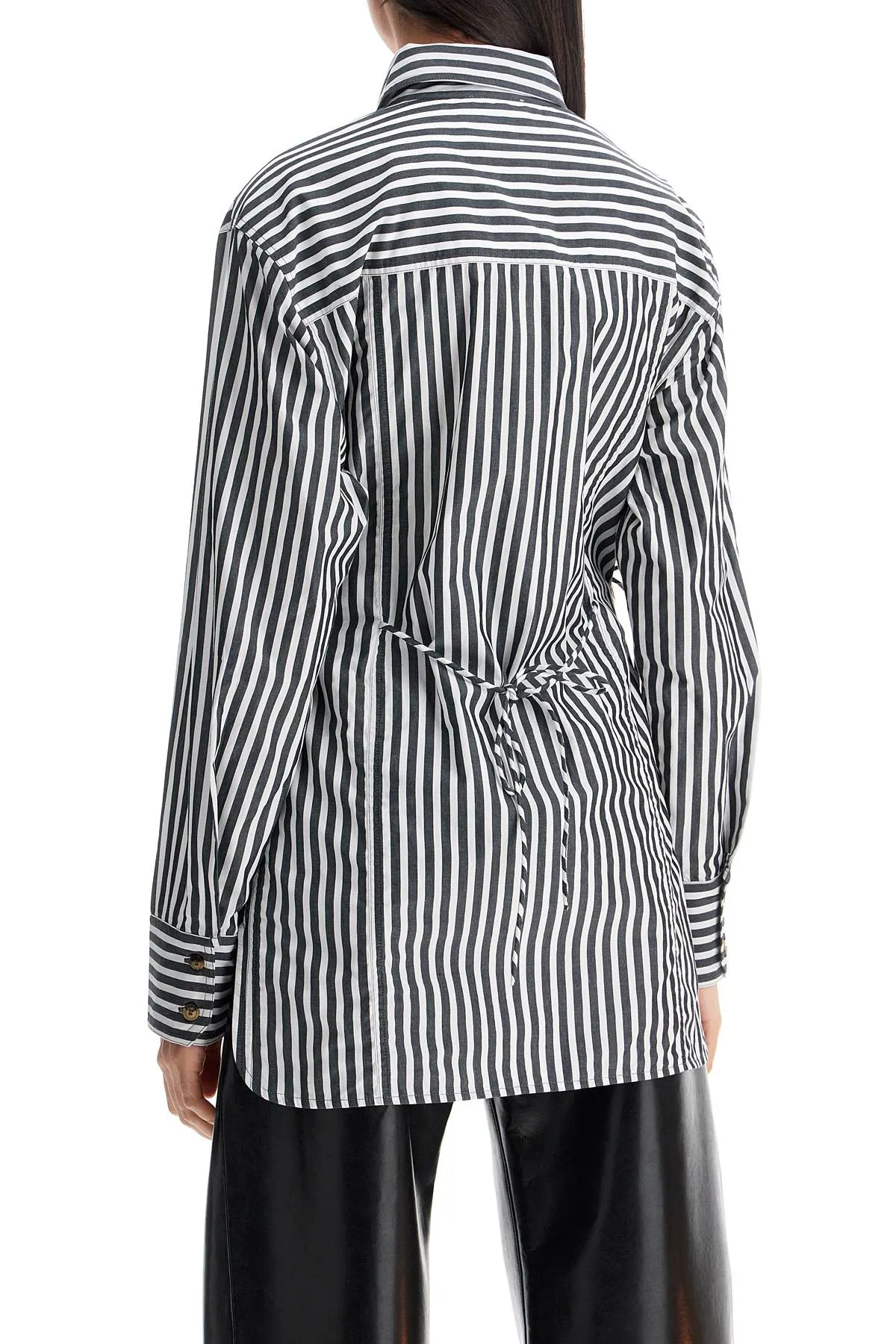 "oversized striped W0096 BLACK