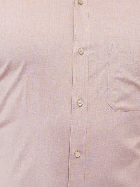 Raymond Men Brown Solid Contemporary Fit Cotton Formal Shirts