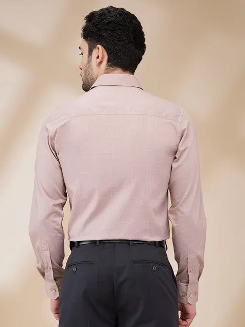 Raymond Men Brown Solid Contemporary Fit Cotton Formal Shirts