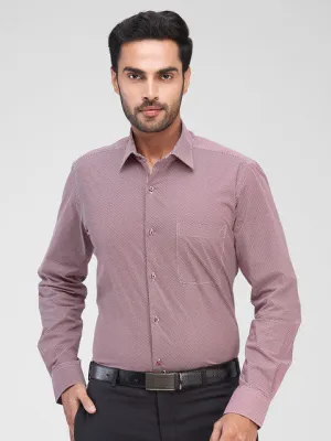 Raymond Men Maroon Printed Regular Fit Cotton Blend Formal Shirts