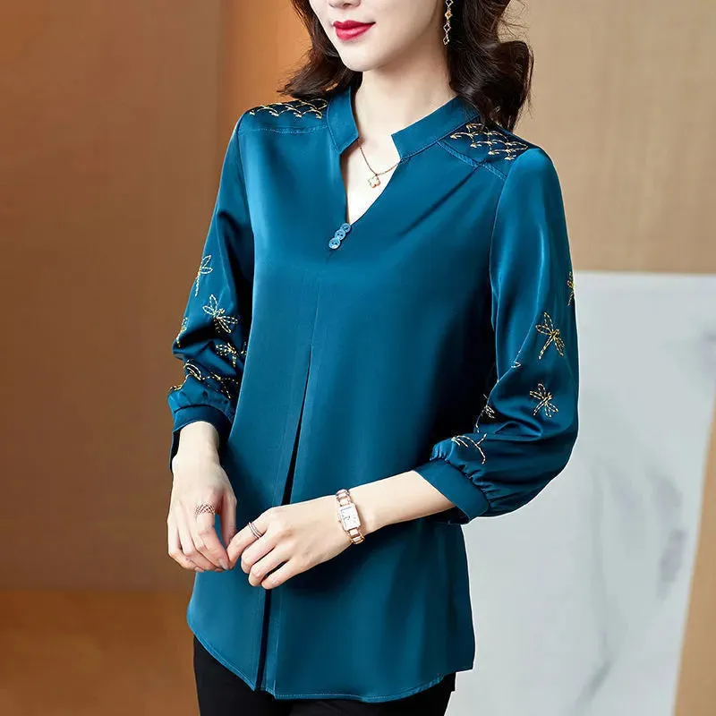 RibbonFish Casual Long Sleeve Blouse - Embrace Comfort and Style in Plus Size Elegance