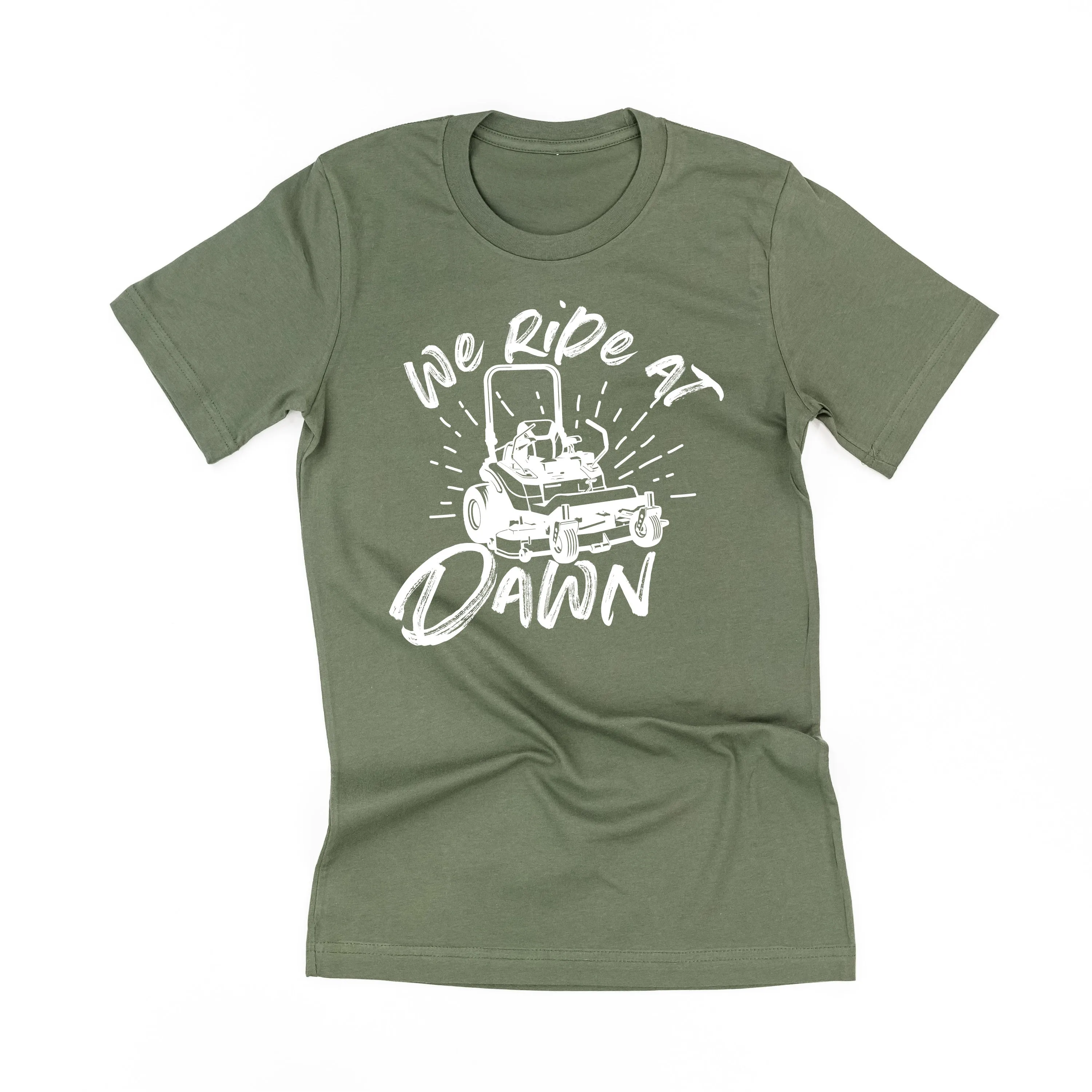 Riding Lawn Mower - We Ride at Dawn - Unisex Tee