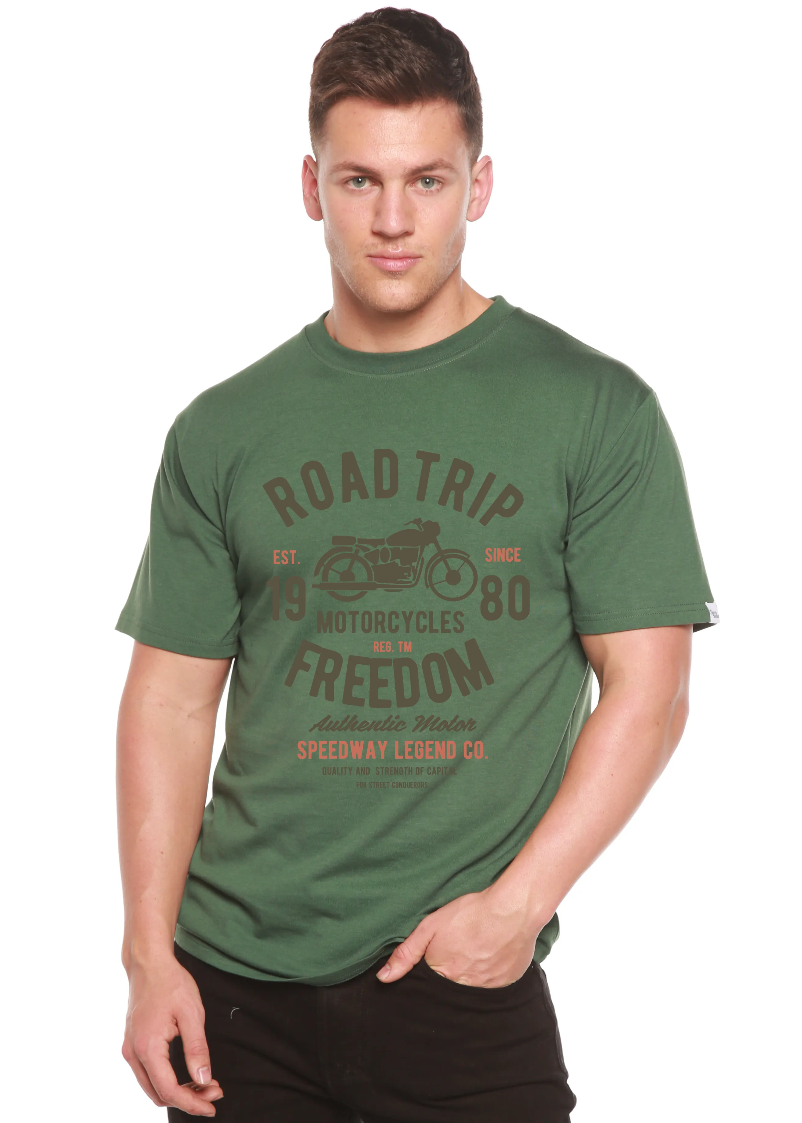 Road Trip Spun Bamboo® Men's Bamboo Viscose/Organic Cotton Short Sleeve Graphic T-Shirt