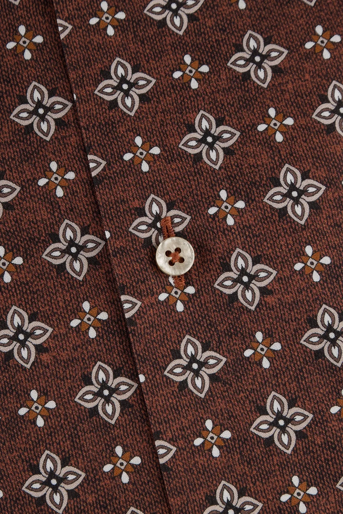 Rust printed slim fit shirt