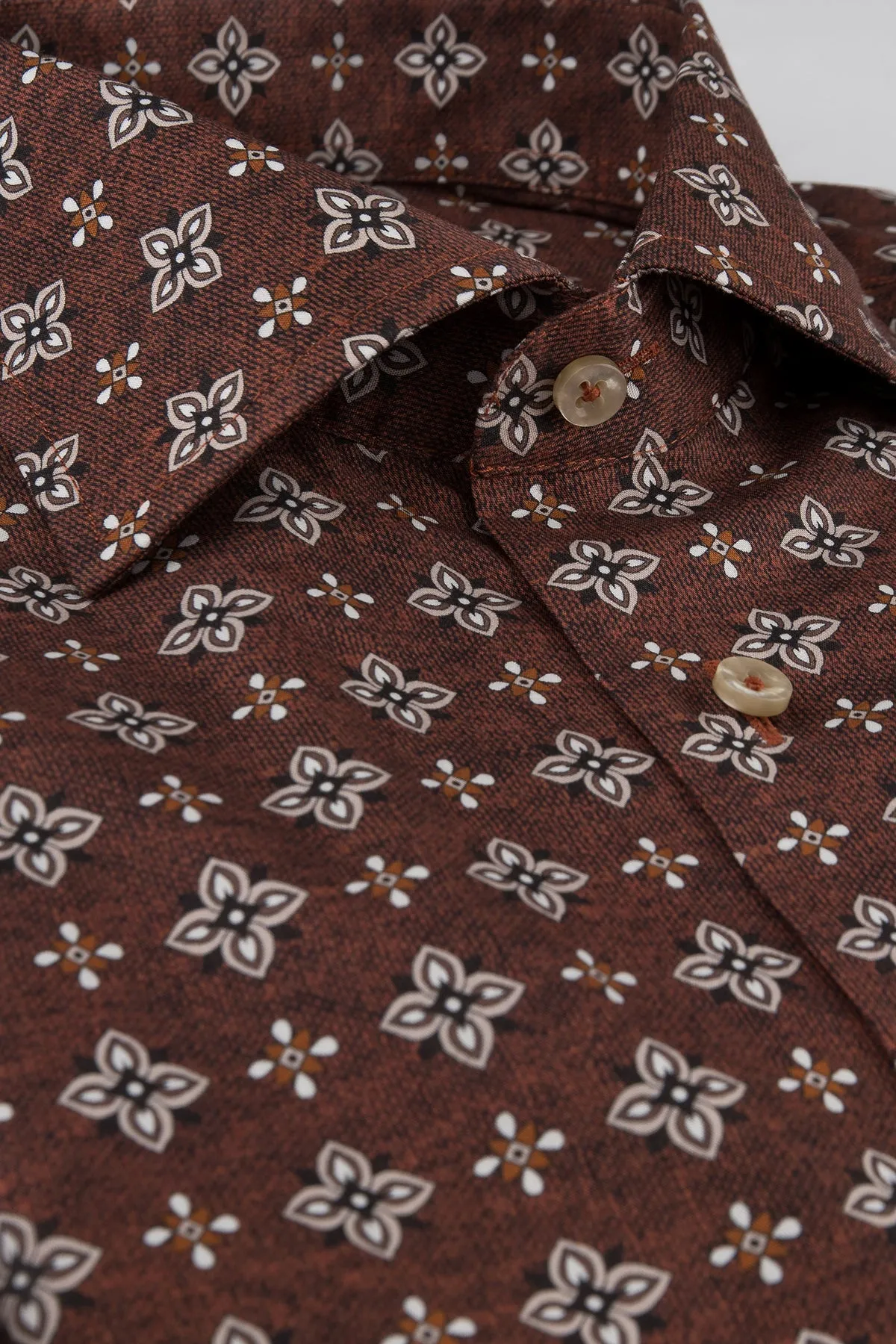 Rust printed slim fit shirt