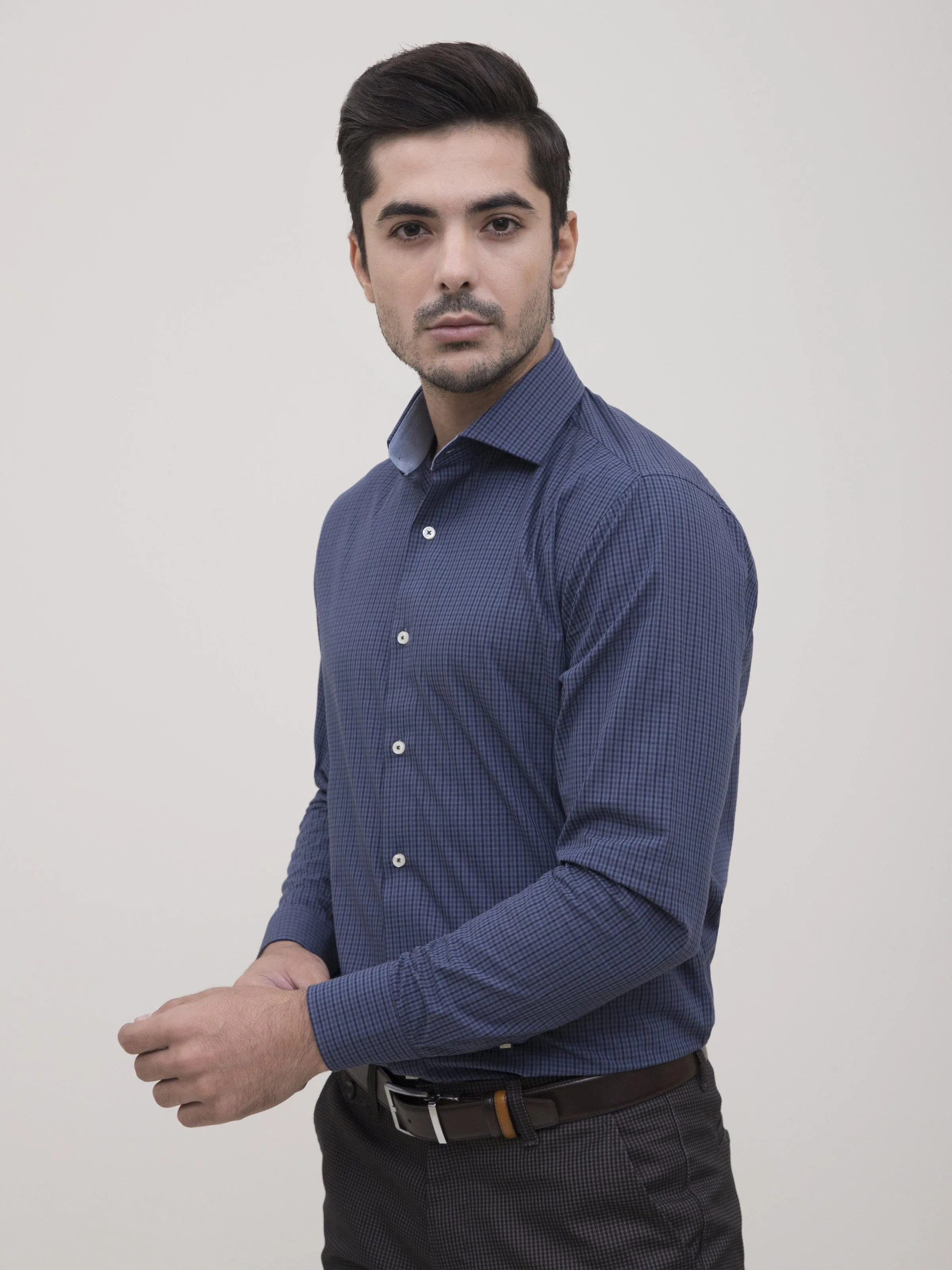 SEMI FORMAL SHIRT FULL SLEEVE BLUISH GREY