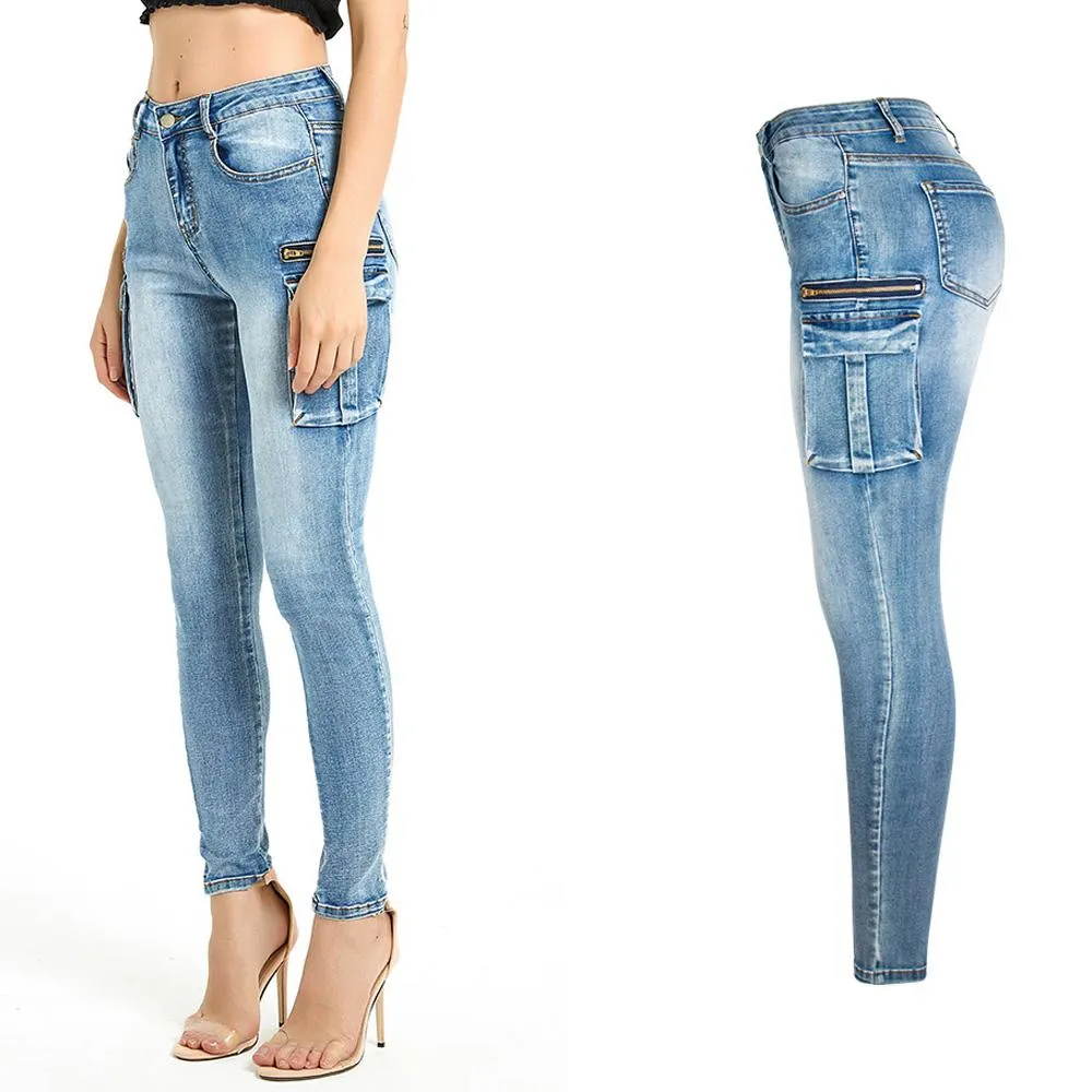 Sexy Stretch Pockets Skinny Bodycon Denim Pants