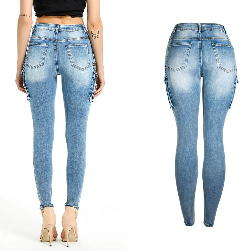 Sexy Stretch Pockets Skinny Bodycon Denim Pants
