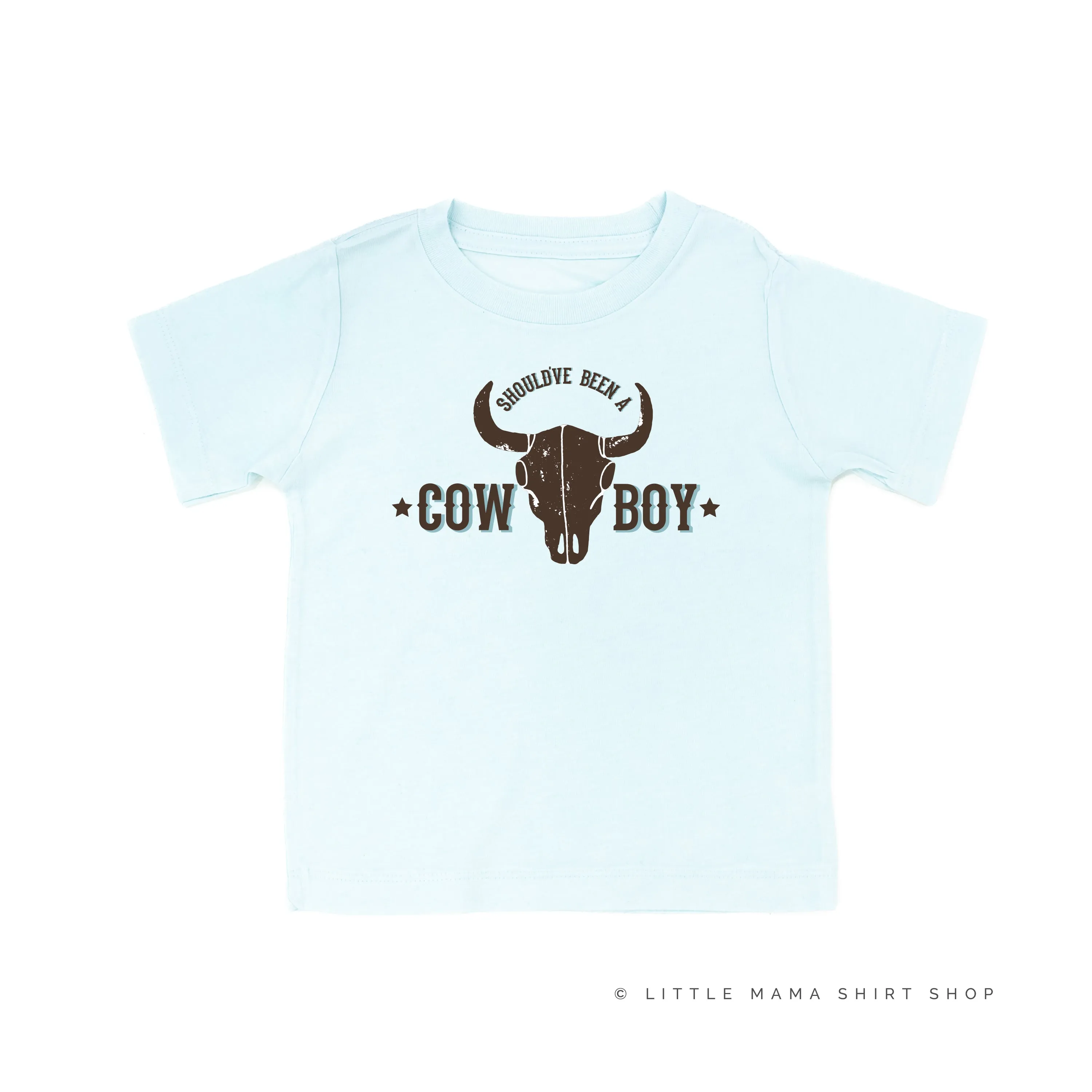Should've Been a Cowboy - Distressed Design - Short Sleeve Child Shirt