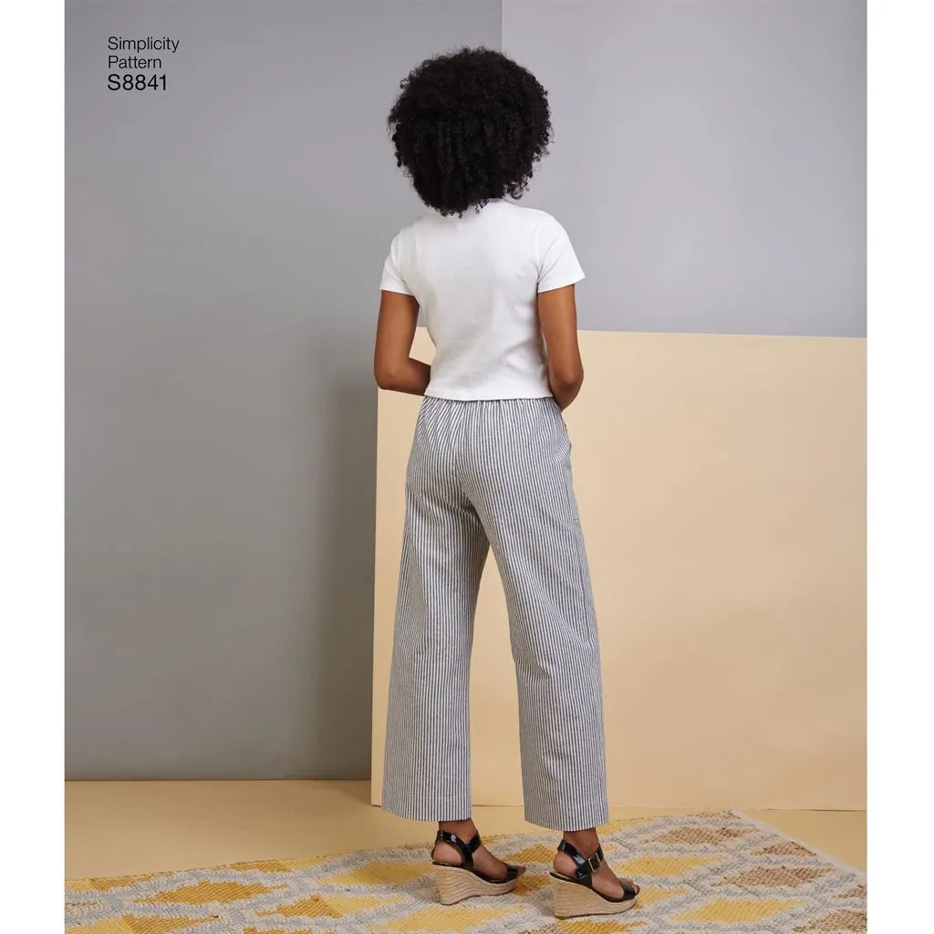 Simplicity Pattern S8841 Misses' Wide or Slim Leg Pull-on Pants 8841
