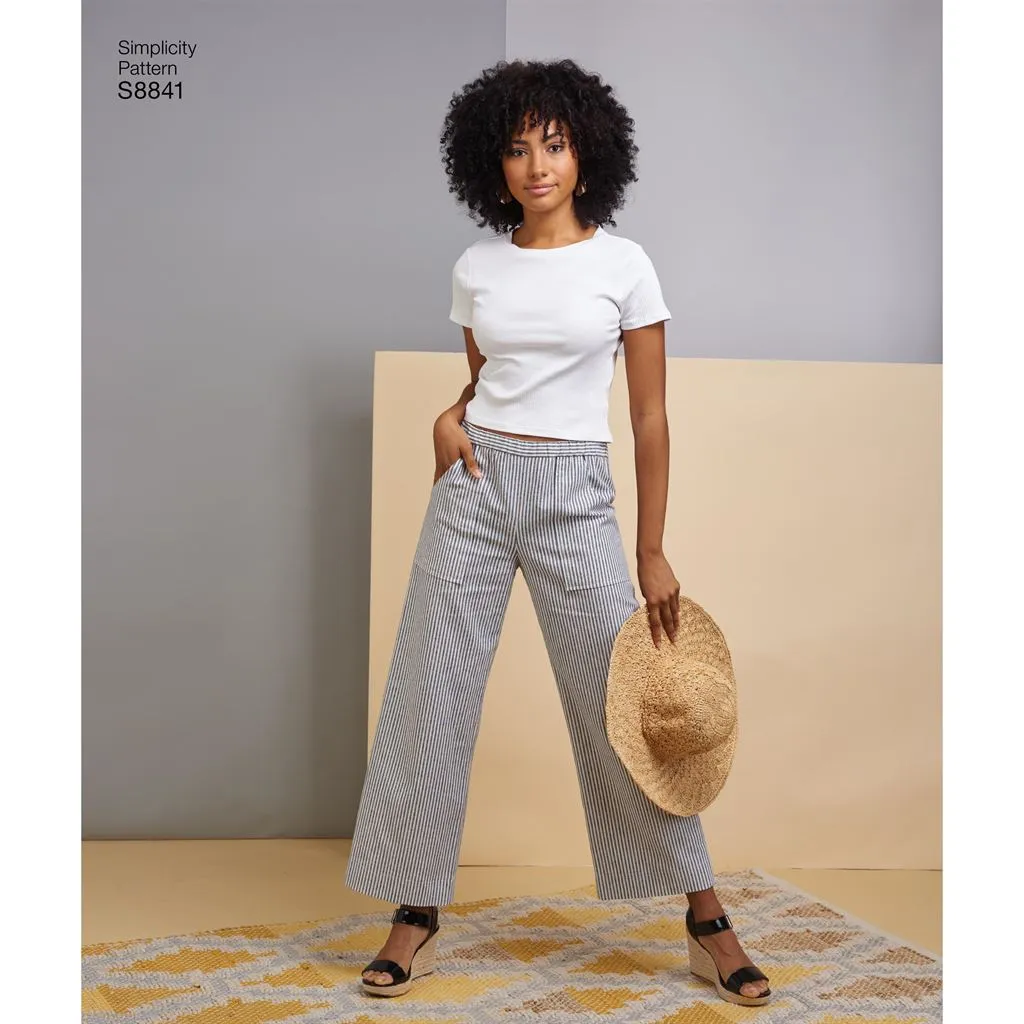 Simplicity Pattern S8841 Misses' Wide or Slim Leg Pull-on Pants 8841