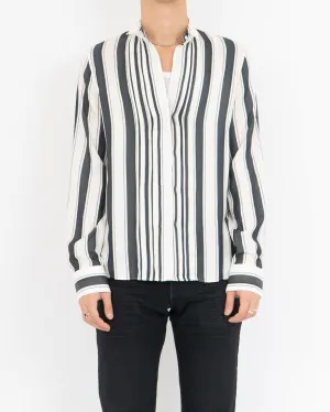 SS17 Black Striped Silk Shirt