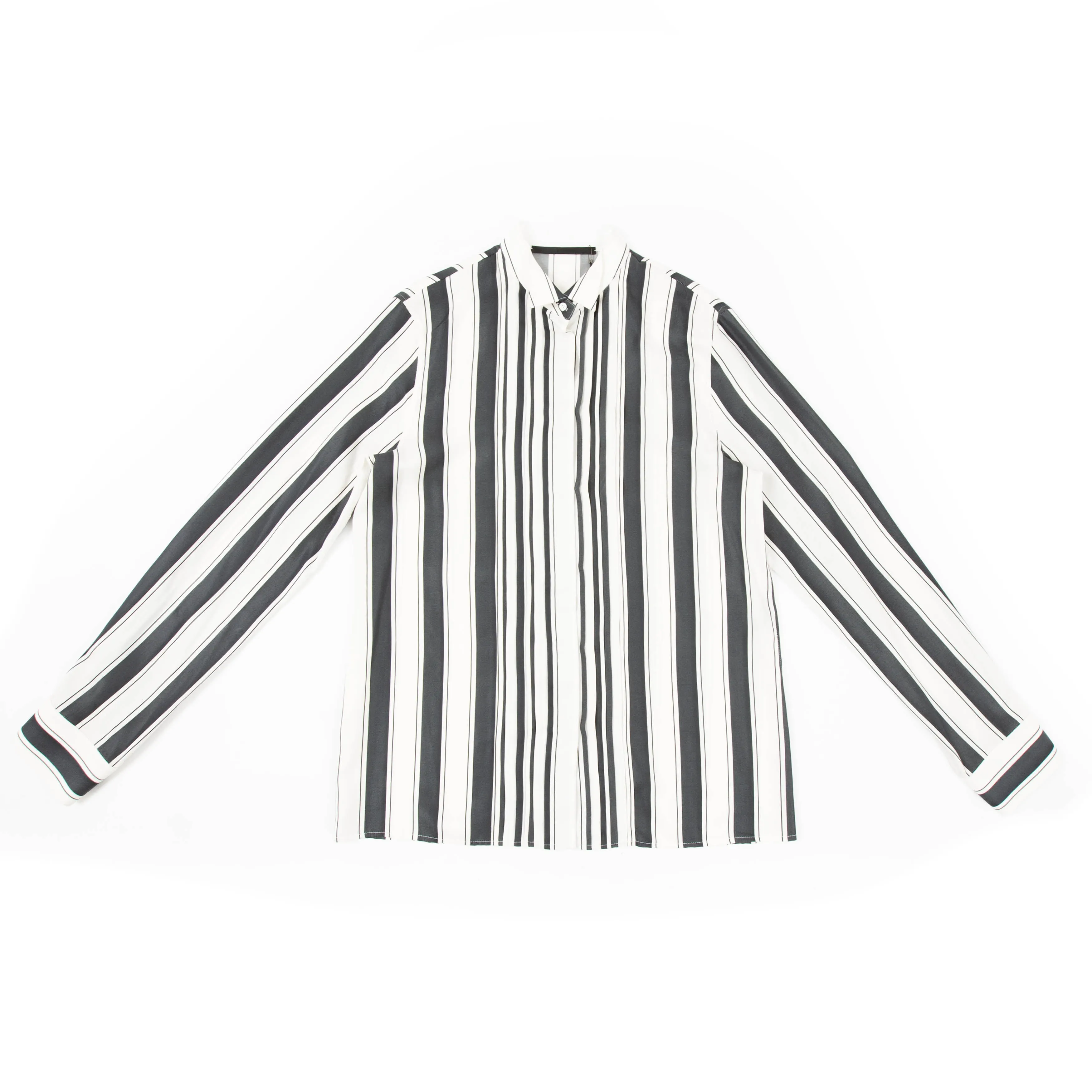SS17 Black Striped Silk Shirt