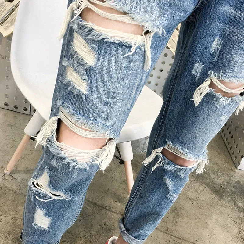 Streetwear Destroyed Ripped Jeans