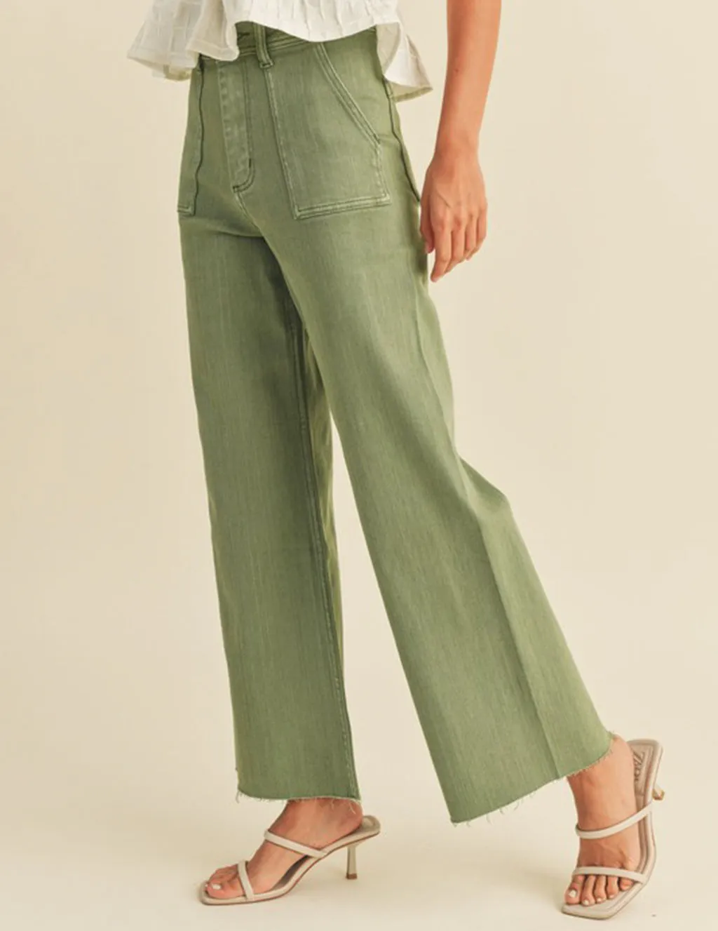 Suki Stretch Cotton Wide Leg Pants