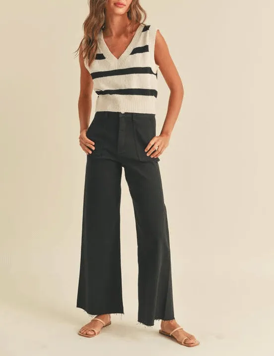 Suki Stretch Cotton Wide Leg Pants