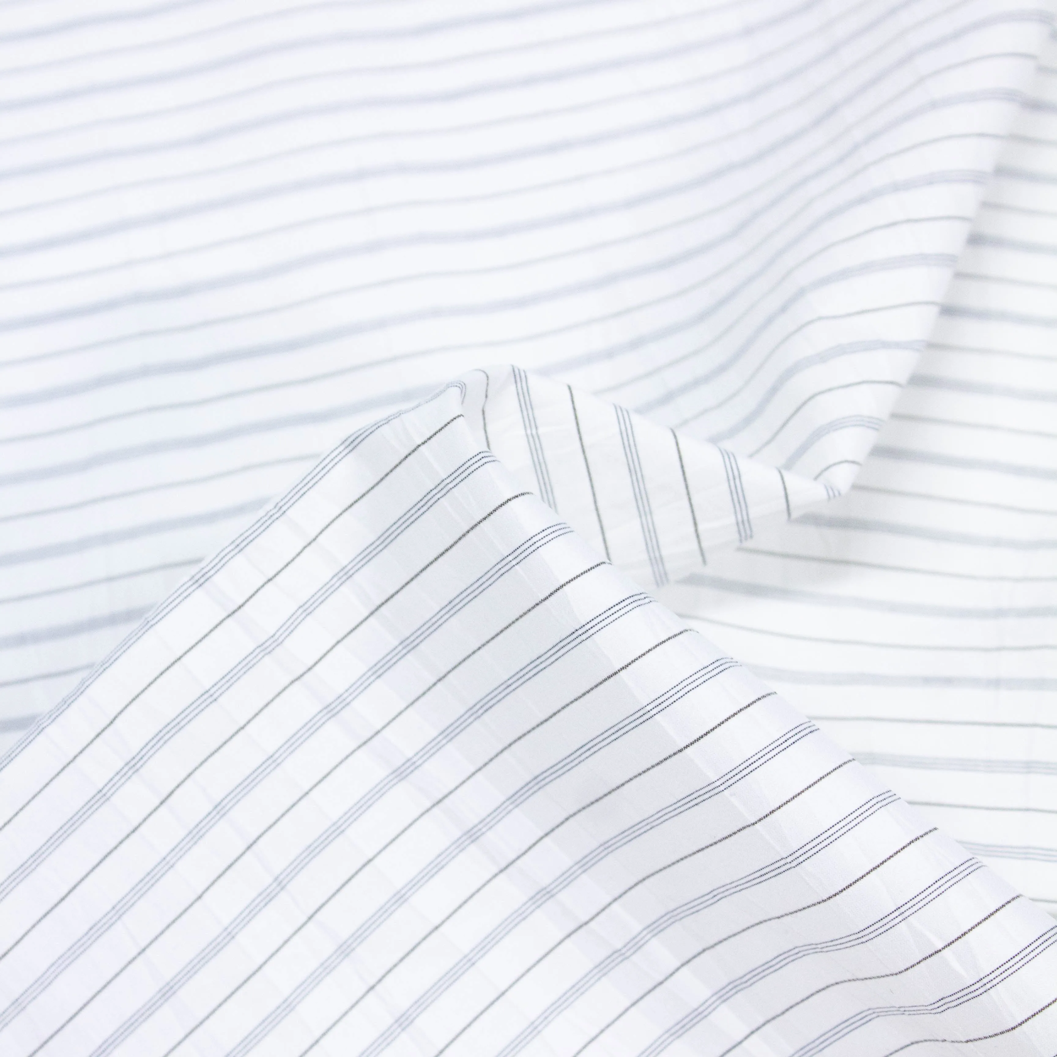 Teun White & Grey Striped Cotton Stretch