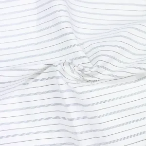 Teun White & Grey Striped Cotton Stretch