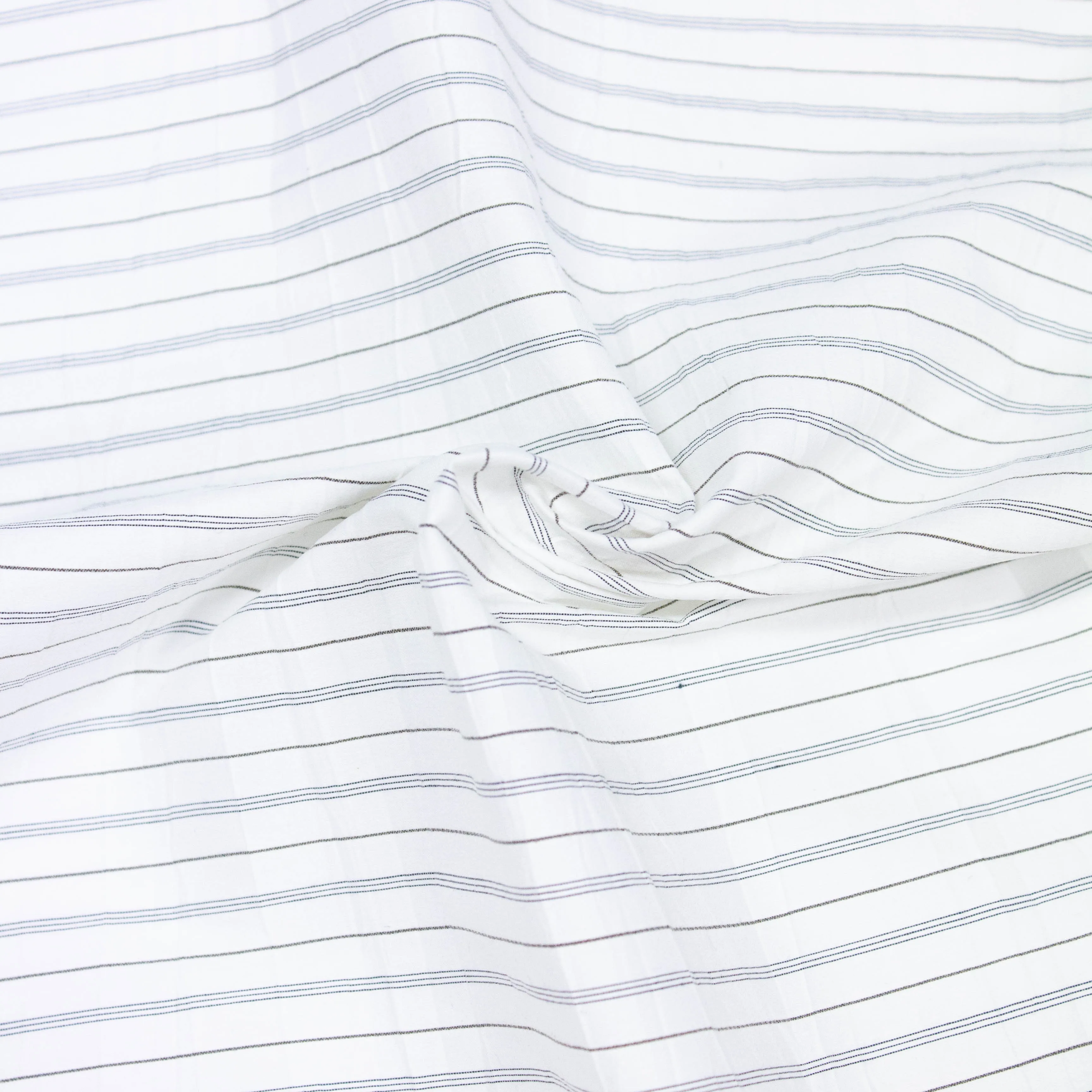 Teun White & Grey Striped Cotton Stretch