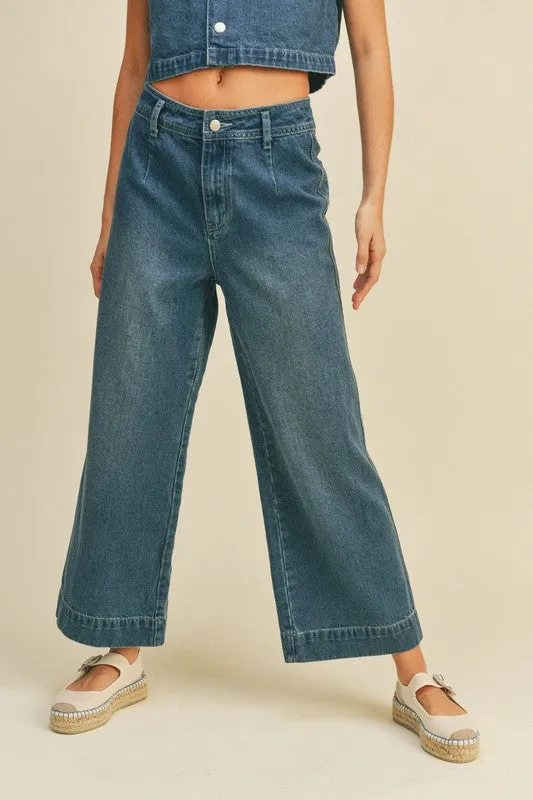 The Maisy Washed Denim Top   Pants Set - Sold Separately
