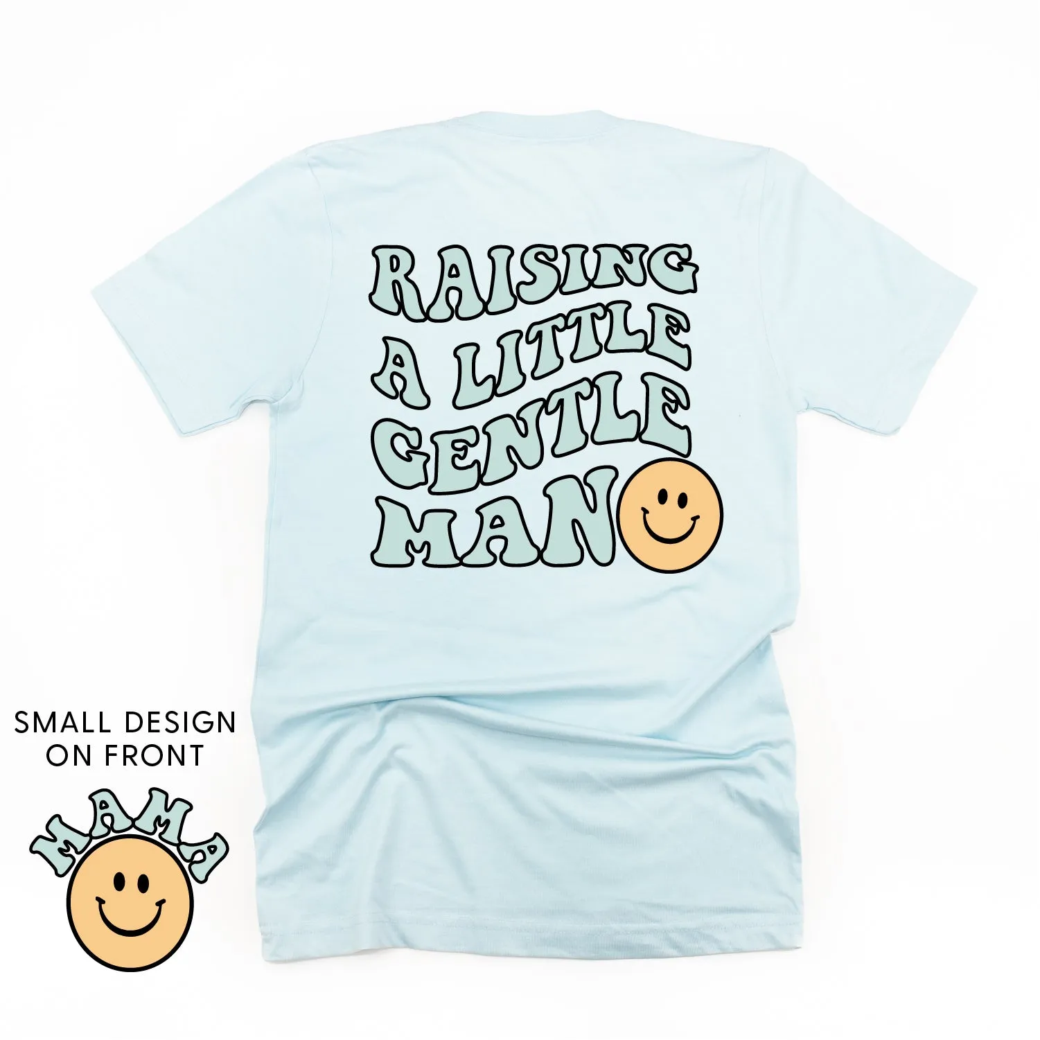 THE RETRO EDIT - Mama Smiley Pocket on Front w/ Raising a Little Gentleman (Singular) on Back - Unisex Tee