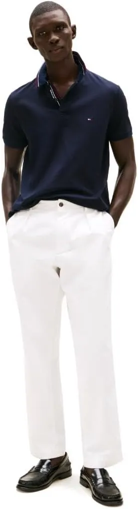 Tommy Hilfiger Men's Short Sleeve Polo Shirts in Regular Fit with Designs, Available in Big and Tall