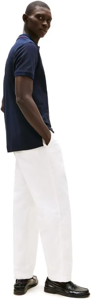 Tommy Hilfiger Men's Short Sleeve Polo Shirts in Regular Fit with Designs, Available in Big and Tall