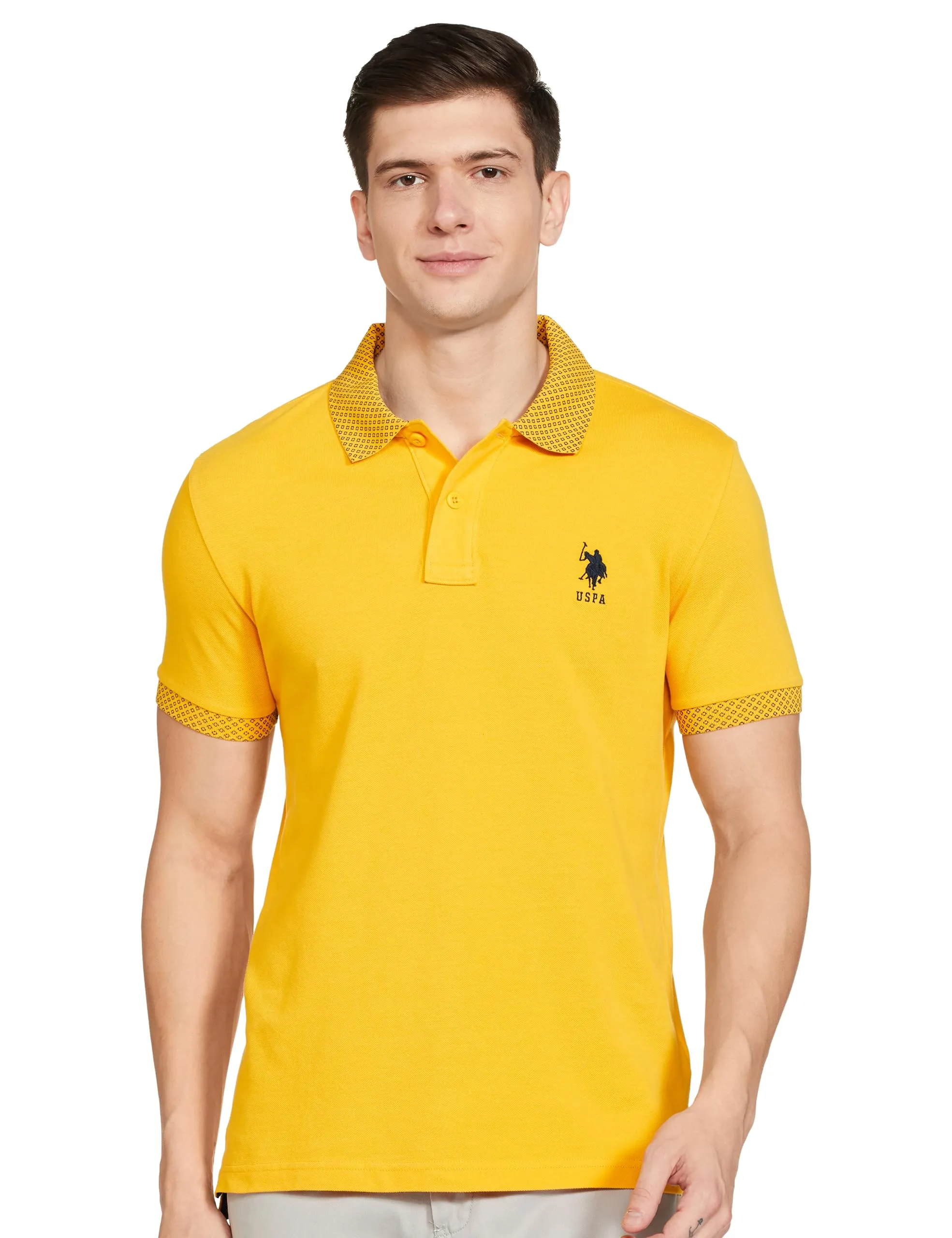 U.S. POLO ASSN. Men's Regular Fit T-Shirt (USTSHS1624_Yellow_XL)