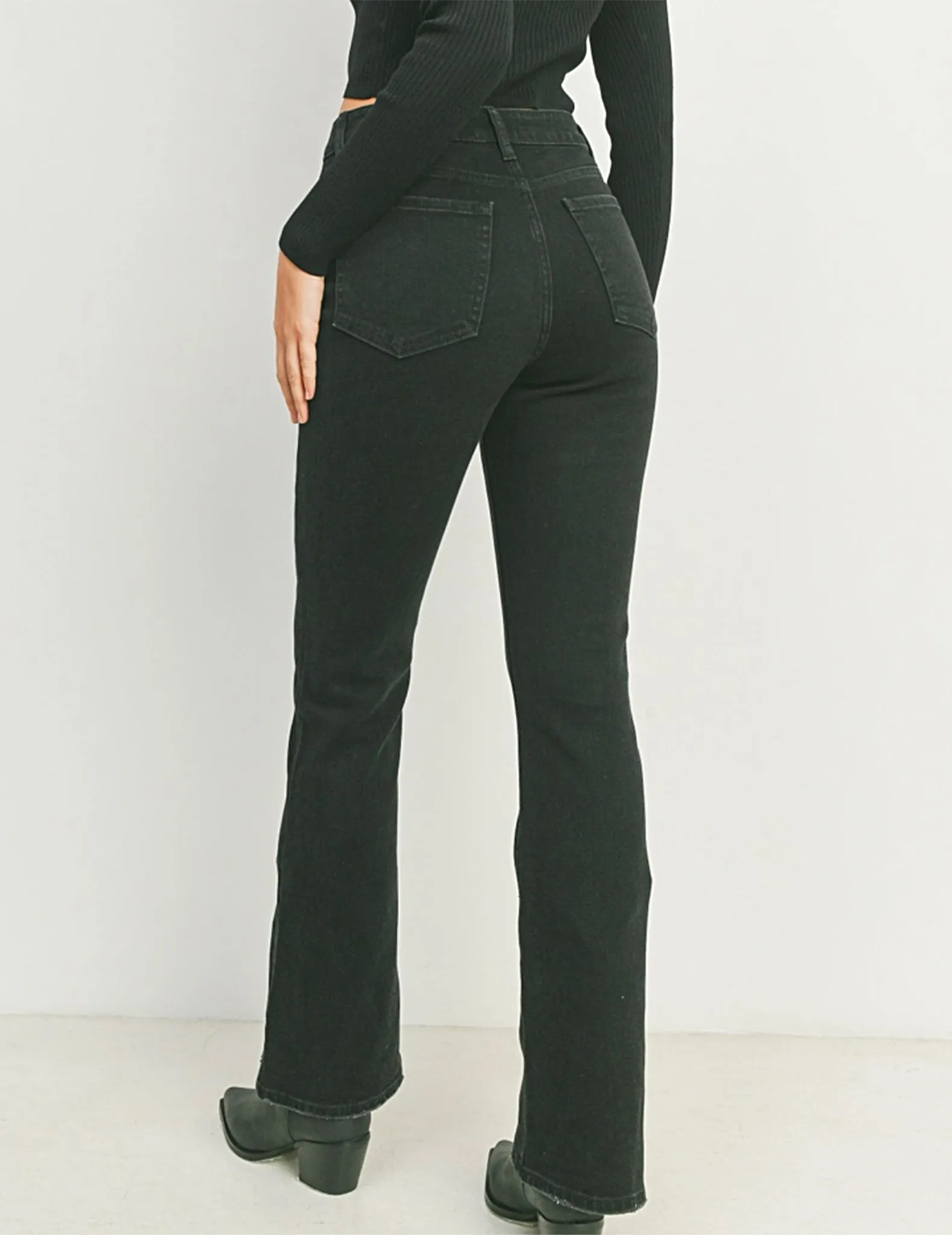 Velma High Rise Slim Flare Black Jeans